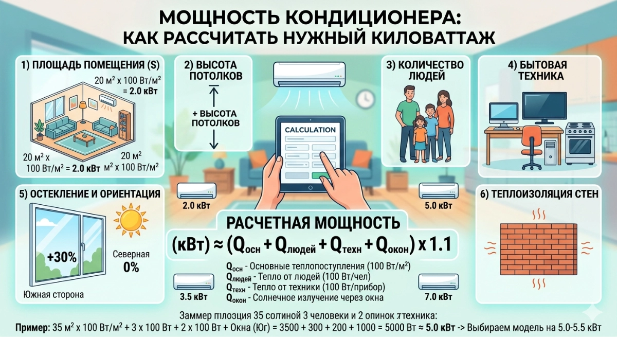 Инженерный расчет мощности сплит-системы